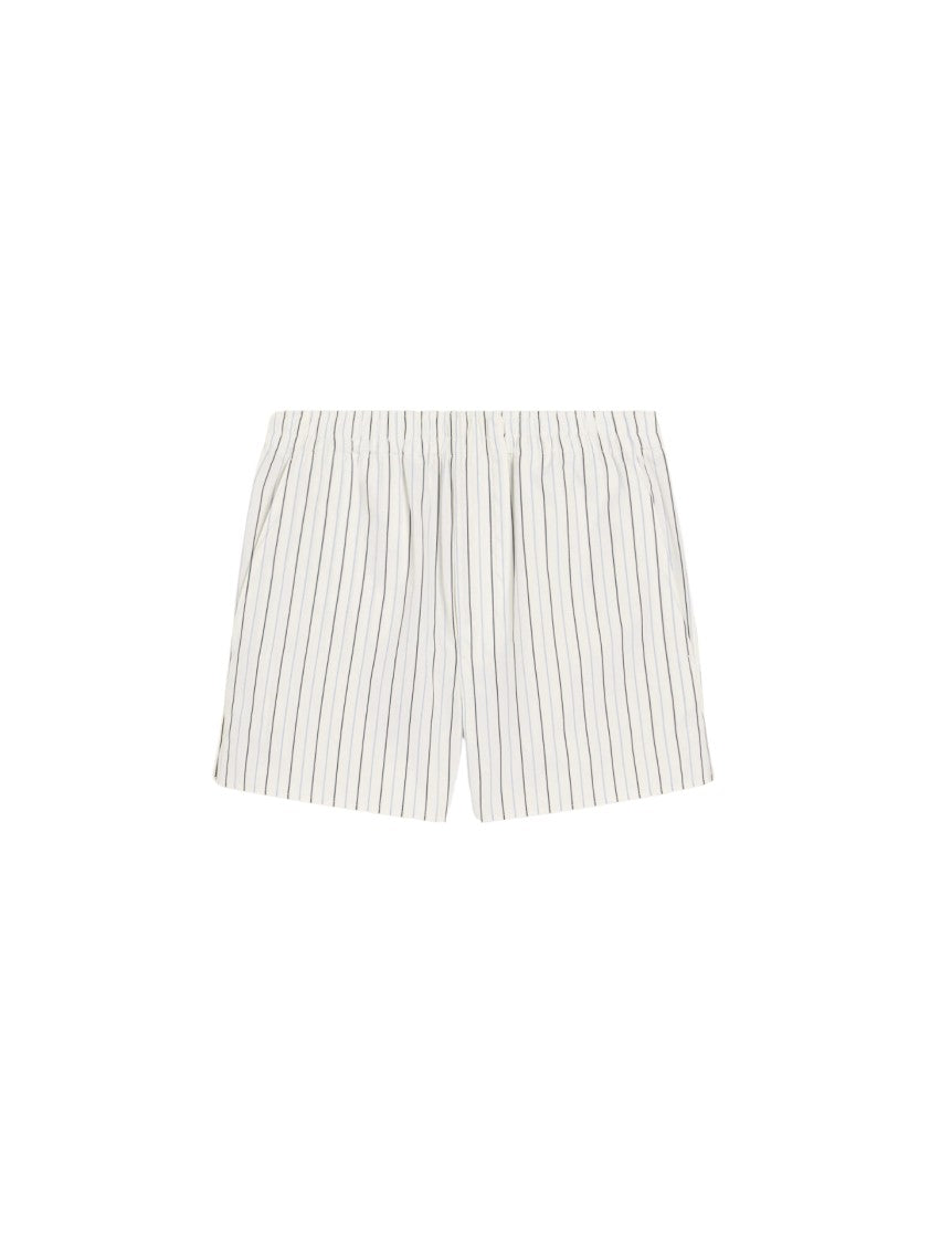 Ami Classic White Shorts With Elasticated Waistband And Signature Detailing