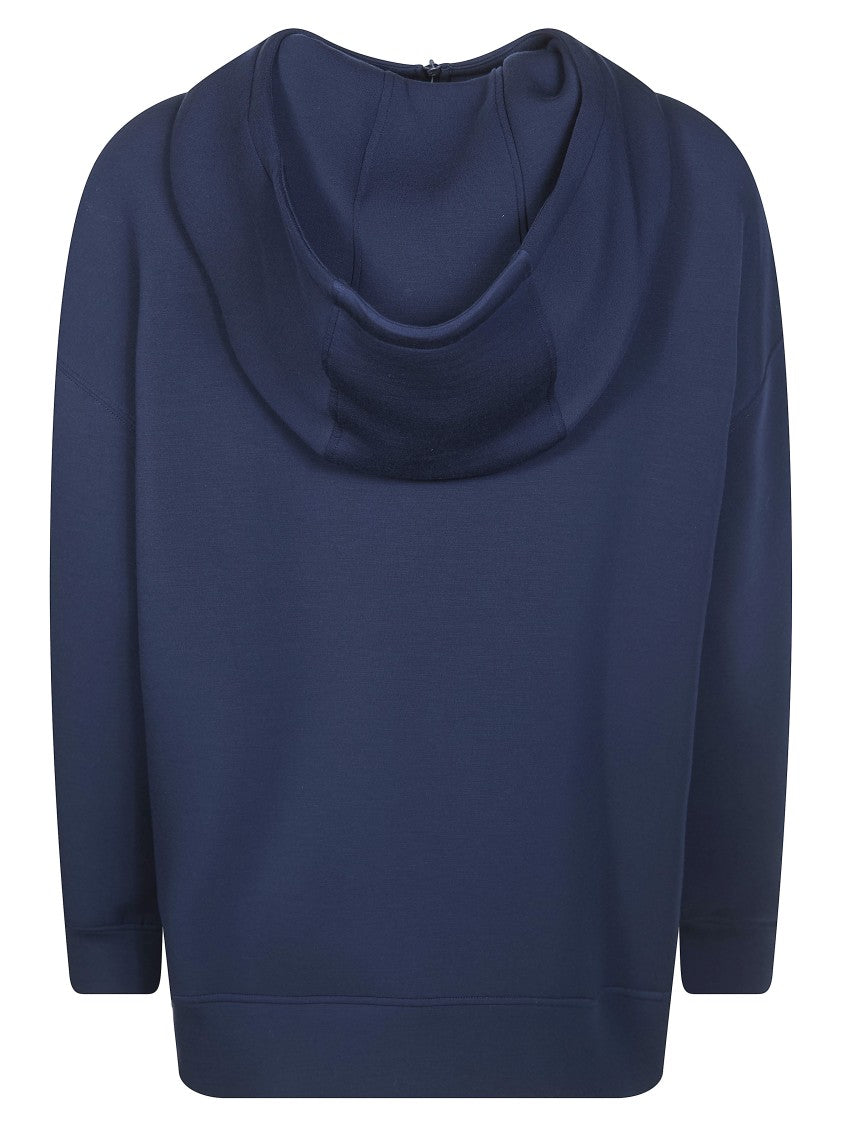Max Mara Blue Radura Half Zip Scuba Hoodie
