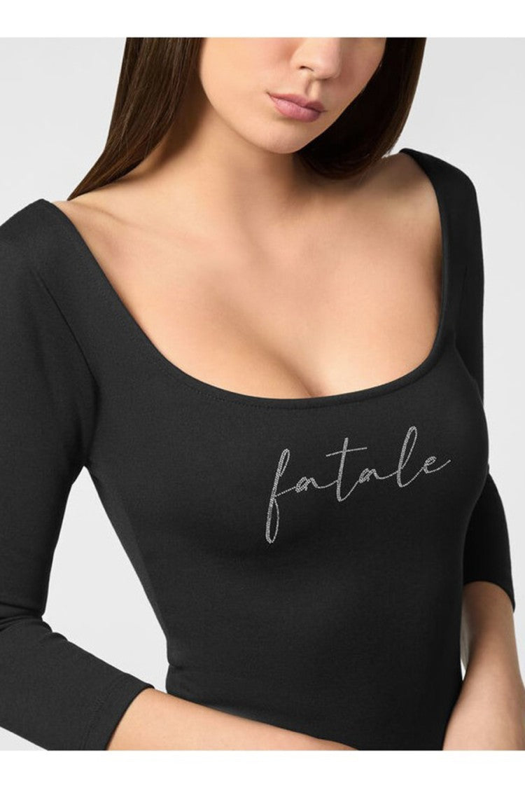 Philipp Plein Black Viscose-Polyamide Fatale Asymmetric Dress