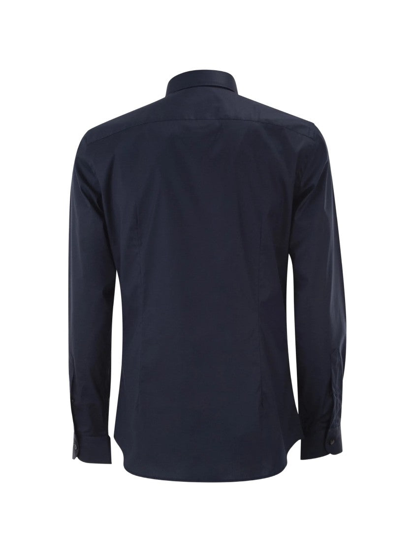 Fay Tailored Long-Sleeve Black Button-Down Shirt