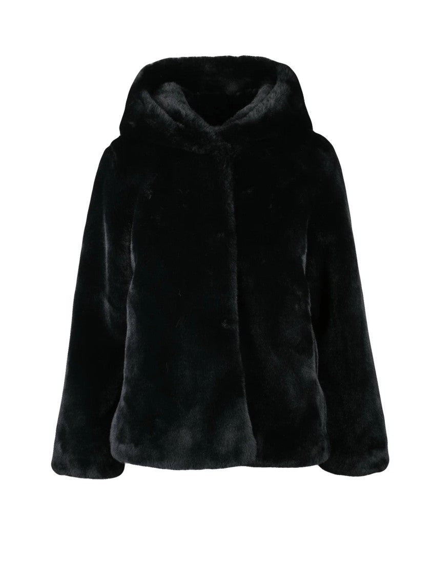 Bomboogie Plush Faux Fur Jacket With Elegant Snap Closure