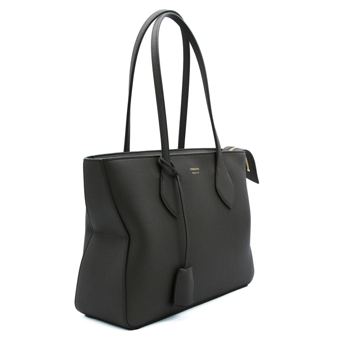 Ferragamo Black Leather Star Tote