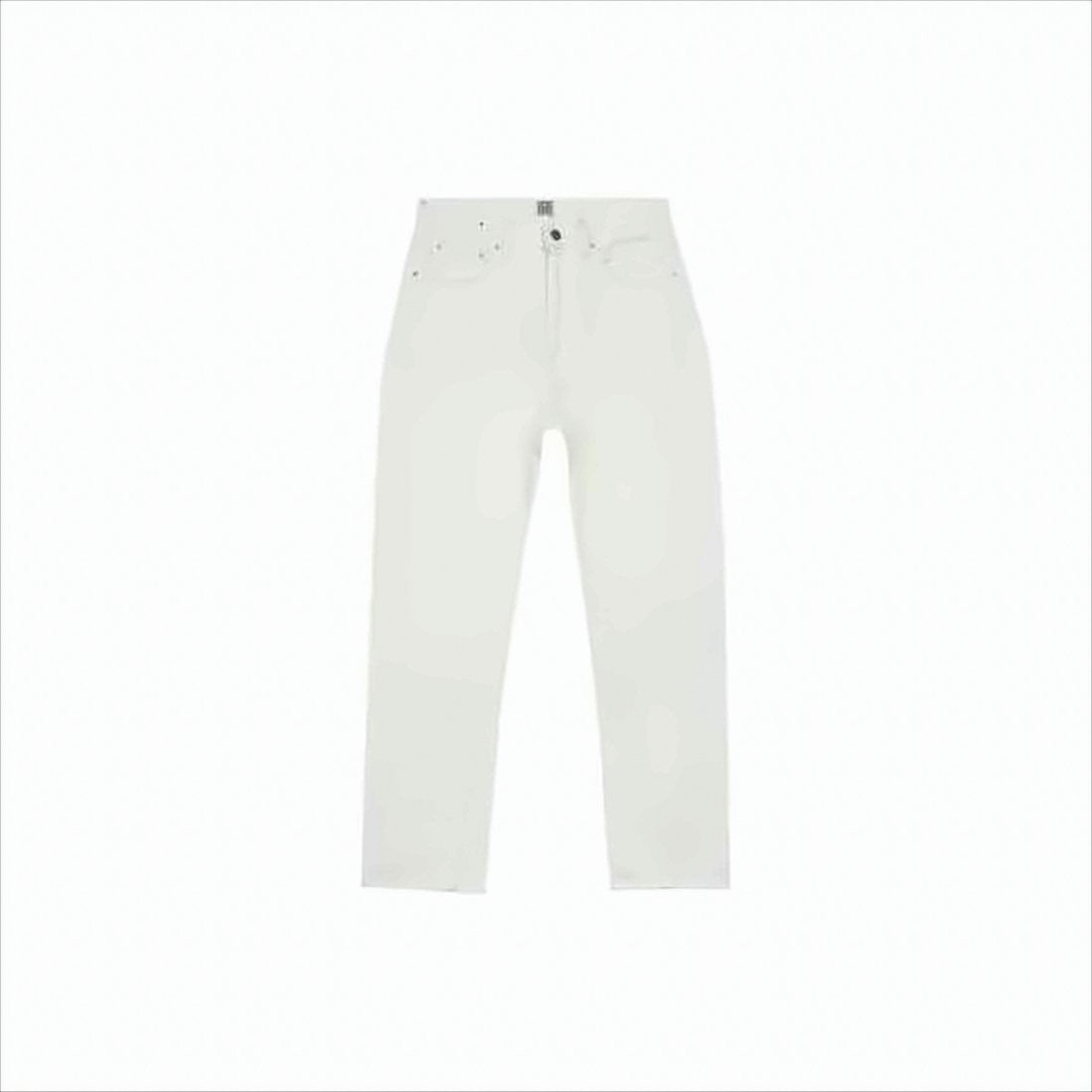 Totême Straight-Leg White Denim Pants With High Waist