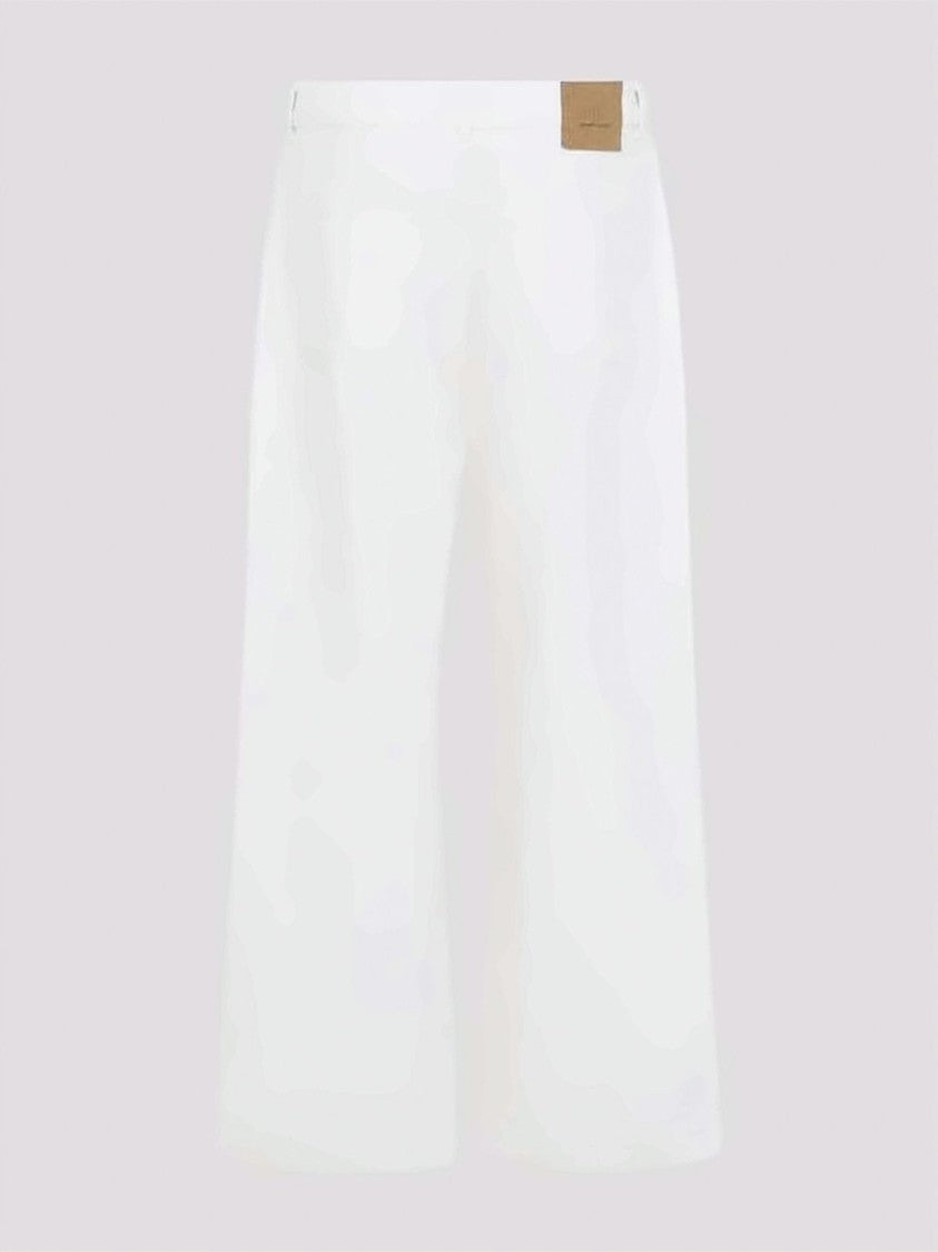 Ami Paris Wide-Leg Cotton High Waist Trousers
