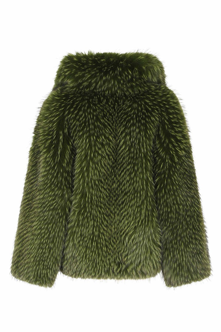 Essentiel Antwerp Green Kastanje Faux Fur Coat