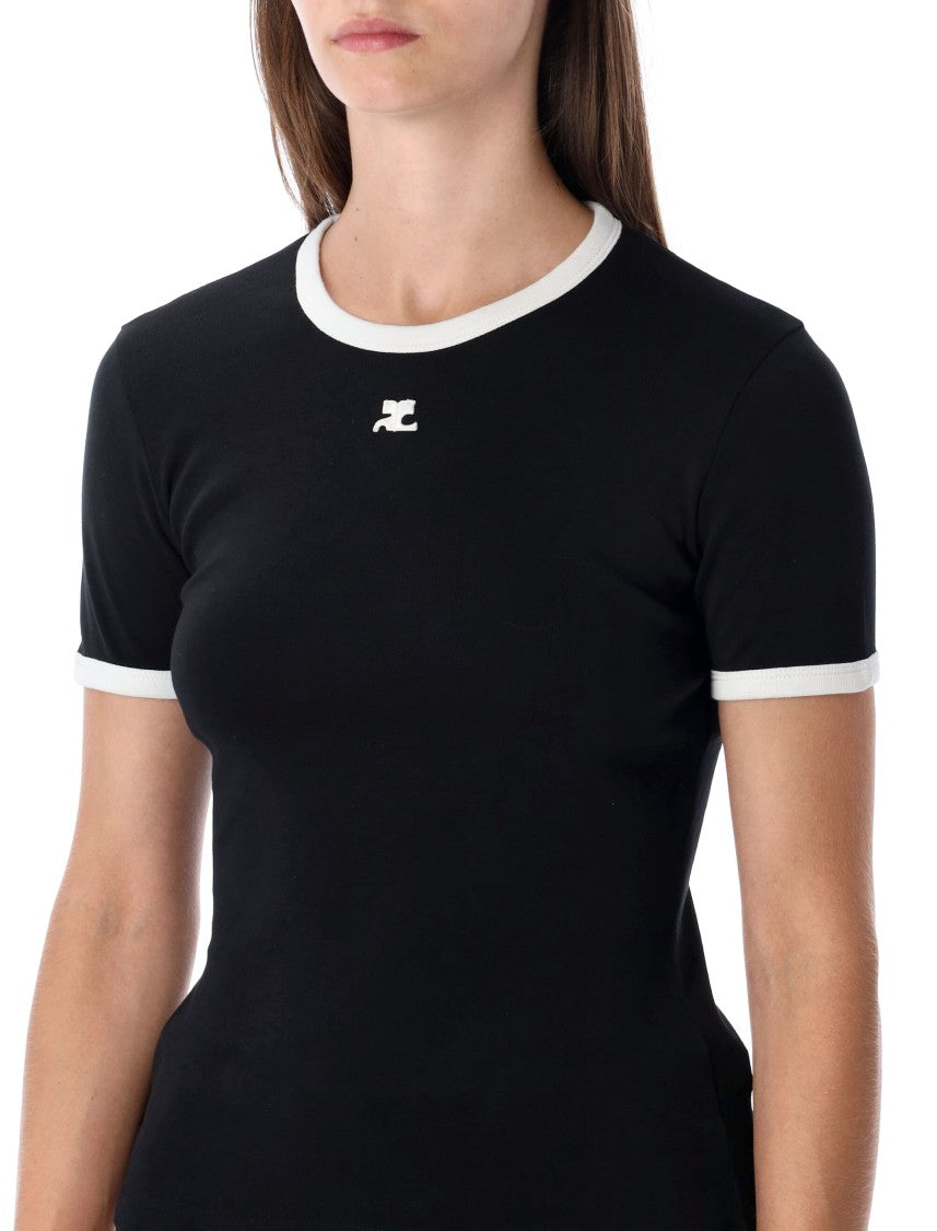 Courrèges Contrast Cotton T-Shirt