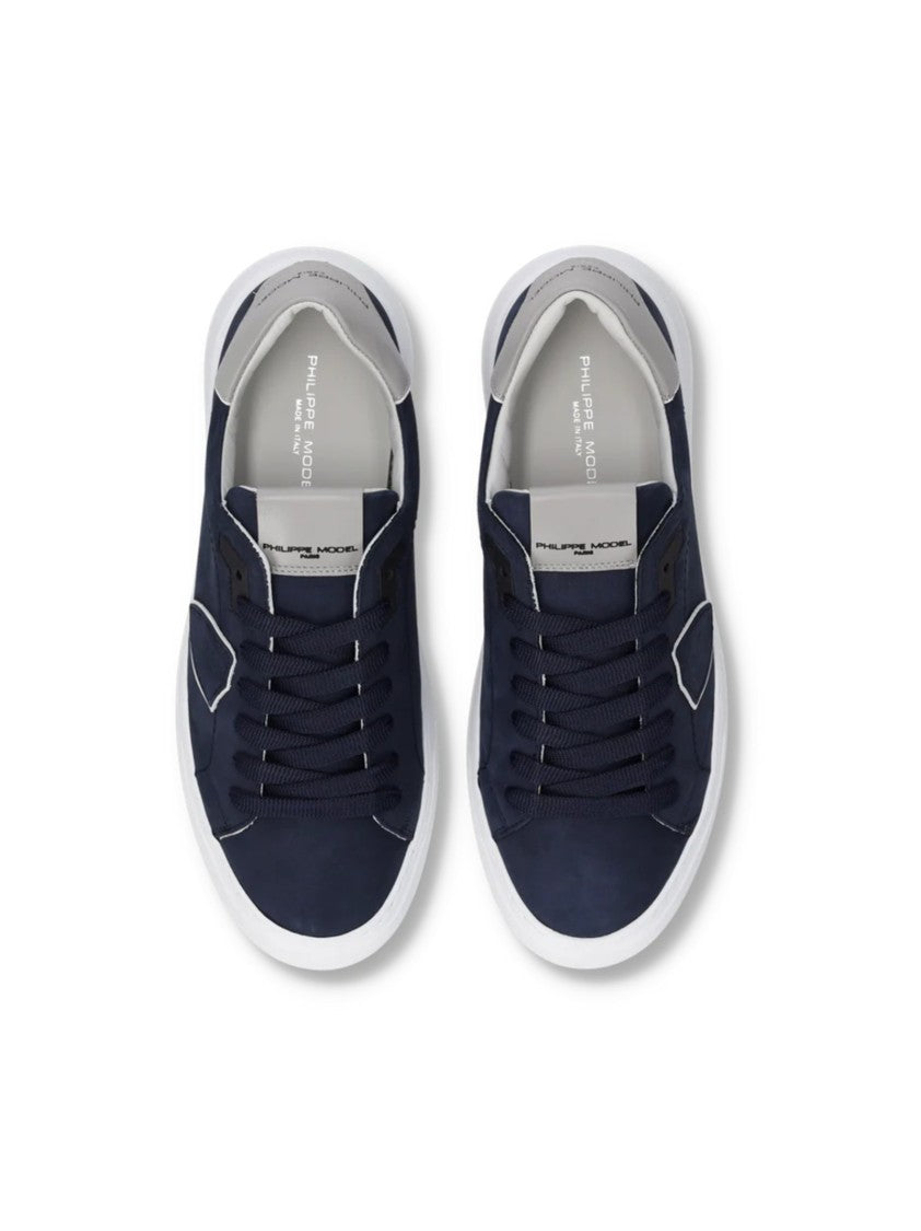 Philippe Model Navy Nubuck Low-Top Sneakers