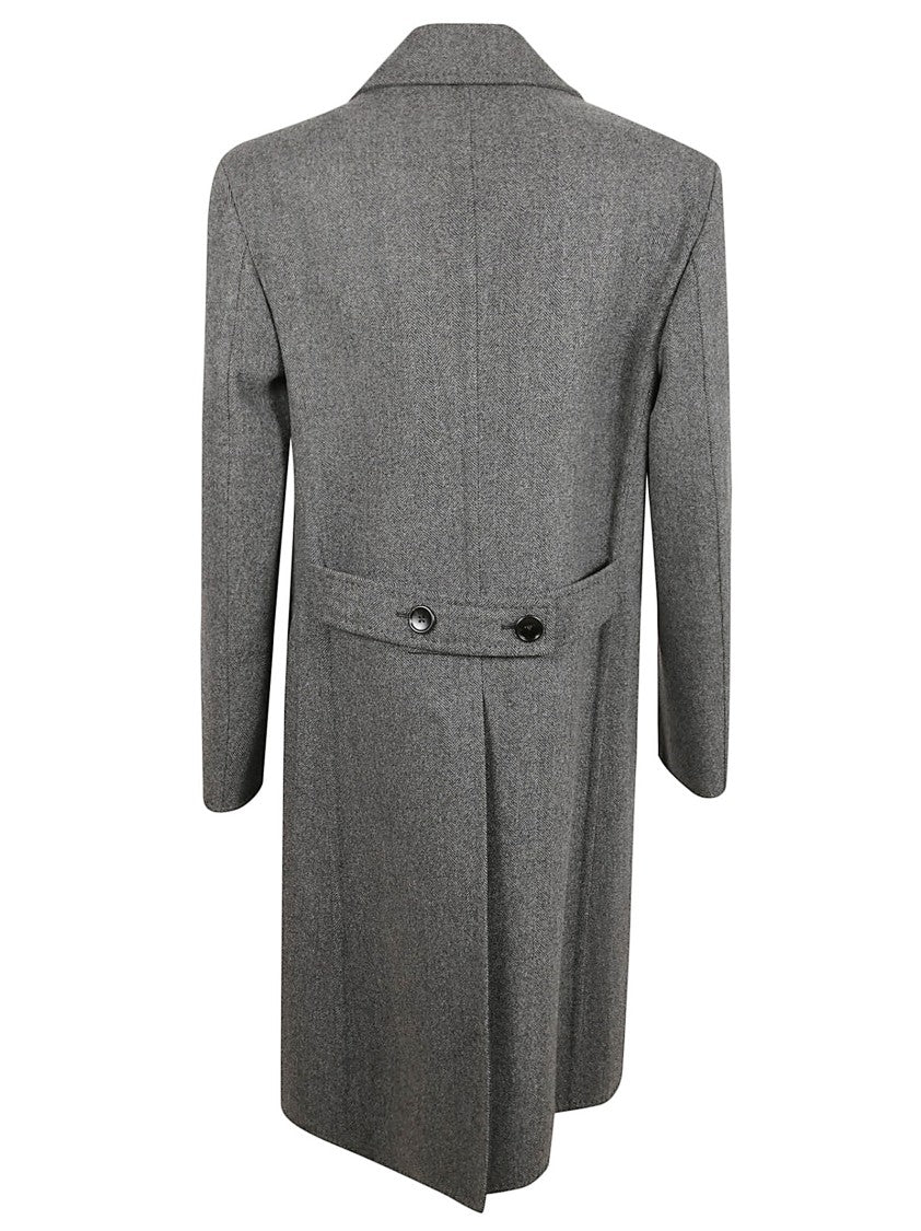 Tom Ford Double-Breasted Virgin Wool Coat With Herringbone Pattern