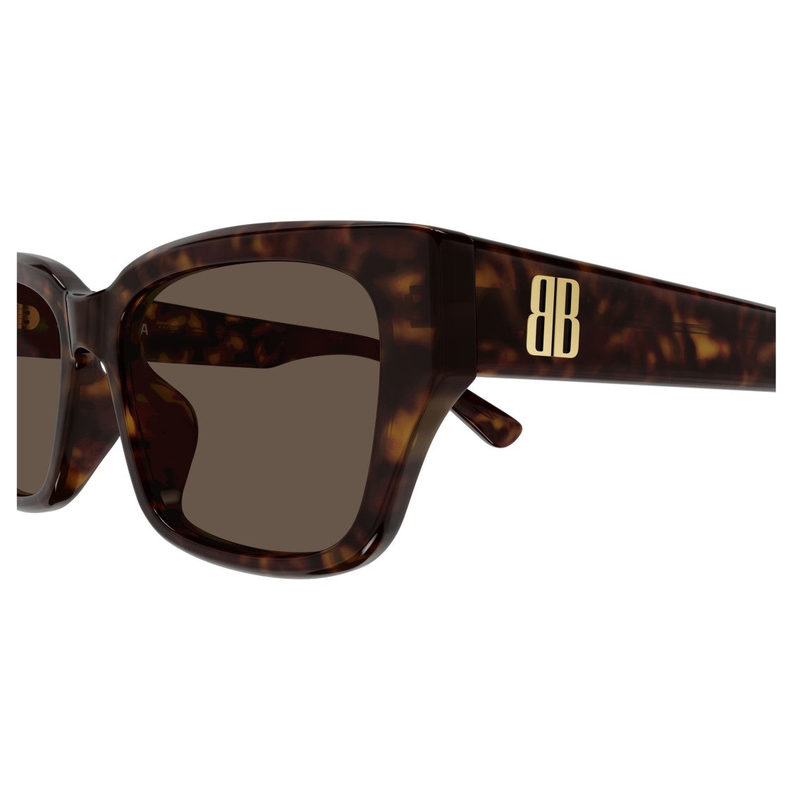 Balenciaga Rectangular Tortoiseshell Frame Sunglasses With Gold-Tone Logo