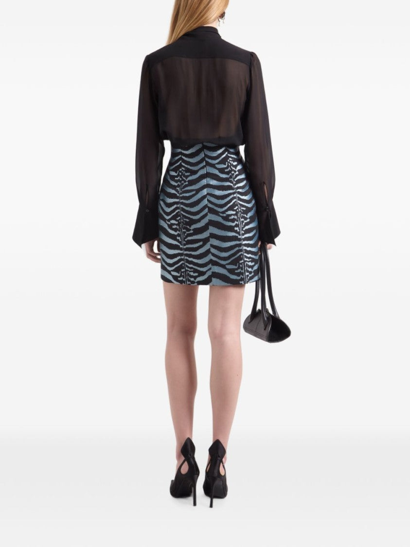Nina Ricci Sheer Blouse With Bow Tie And Wide Cuffs