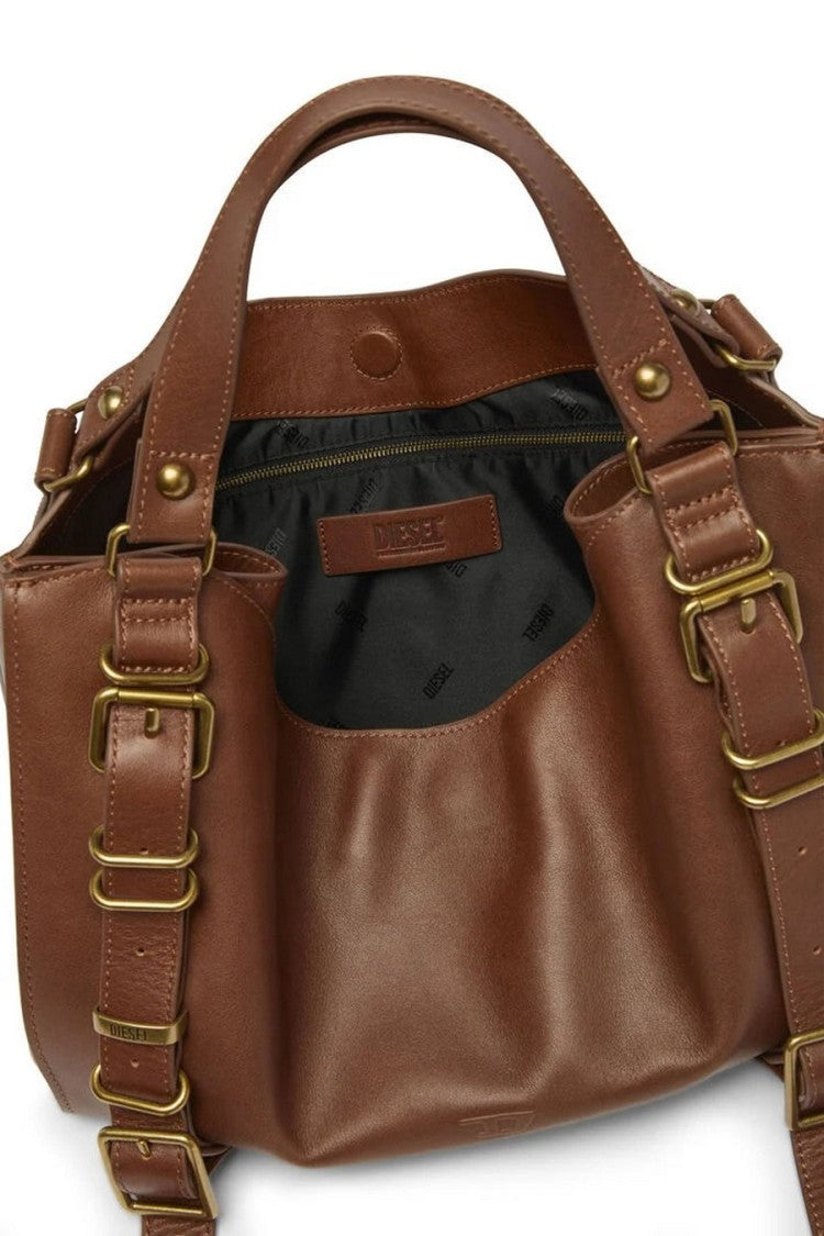 Diesel Brown Leather Hobo Shoulder Bag