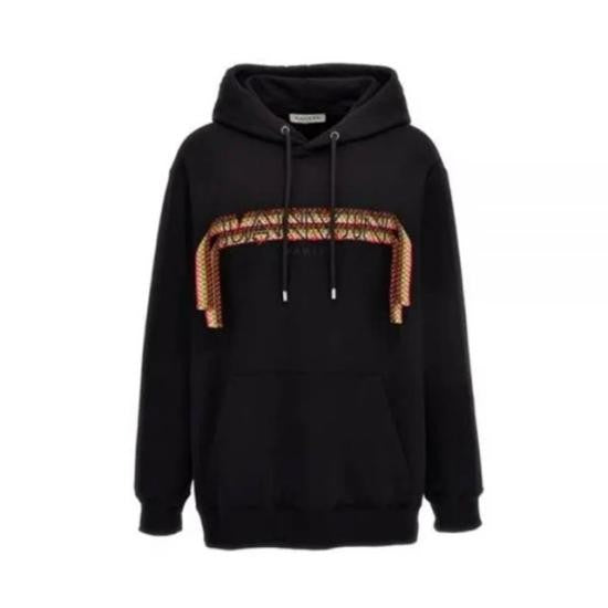 Lanvin Hooded Sweatshirt With Distinctive Woven Ribbon Detail