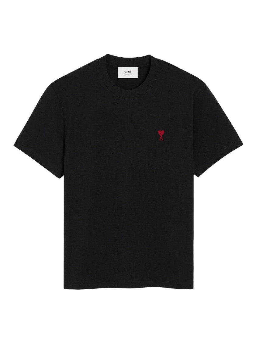 Ami Paris Black Red Ami De Coeur Monogram T-Shirt