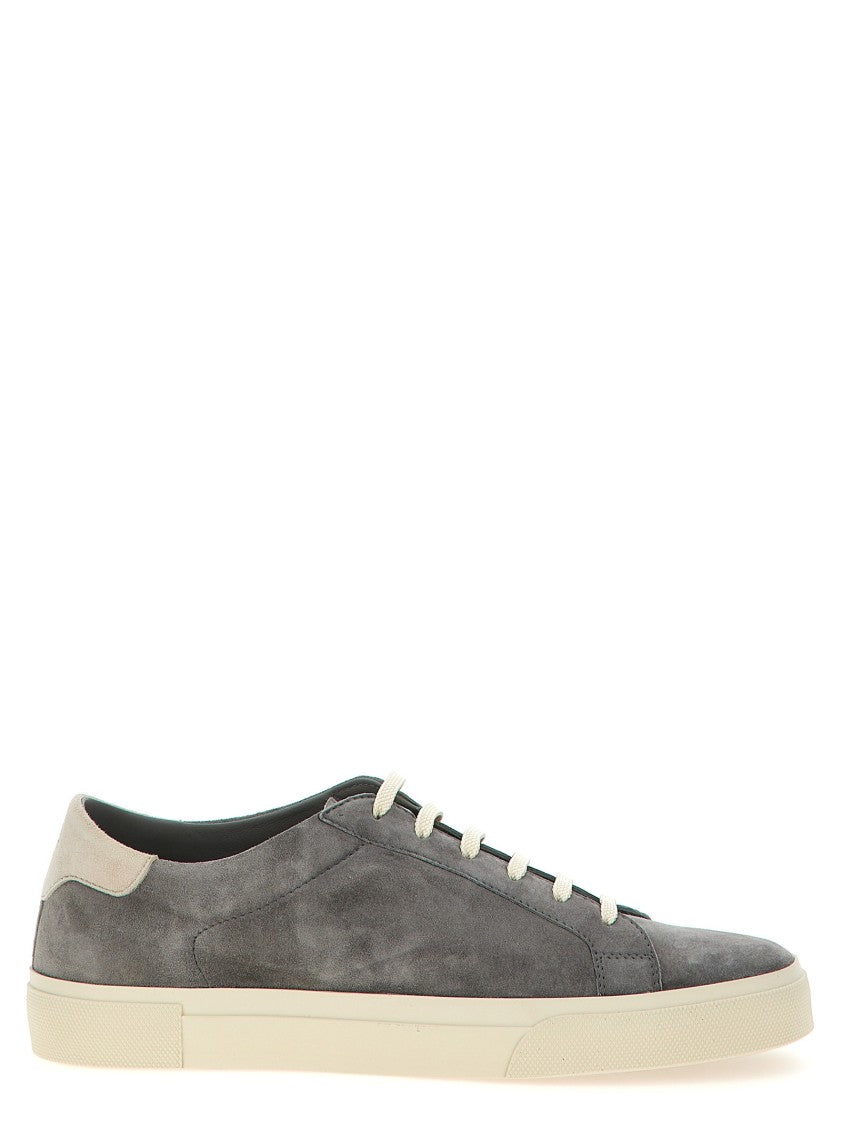 Brunello Cucinelli Grey Suede Sneakers With Lace-Up Closure