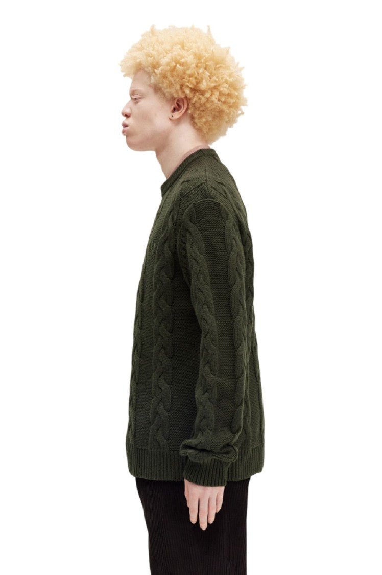 Fred Perry Green Cable Knit Sweater