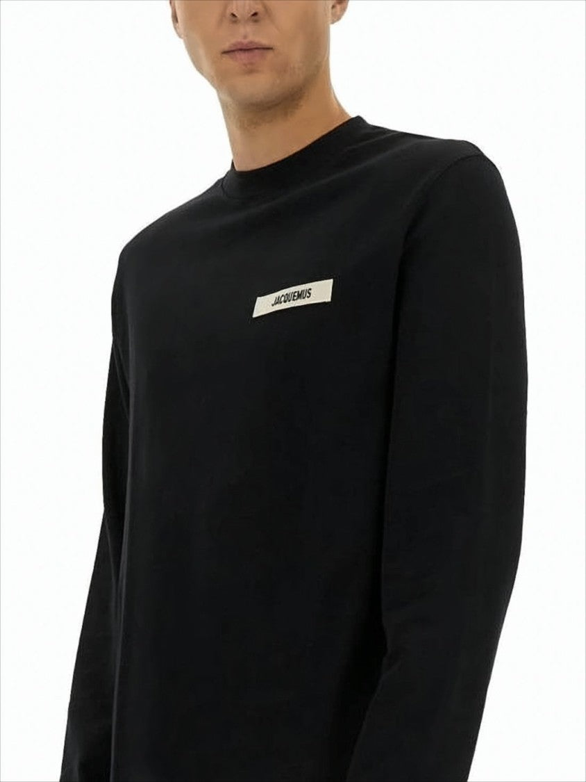 Jacquemus Long-Sleeve Black Cotton Shirt With Minimalist Design