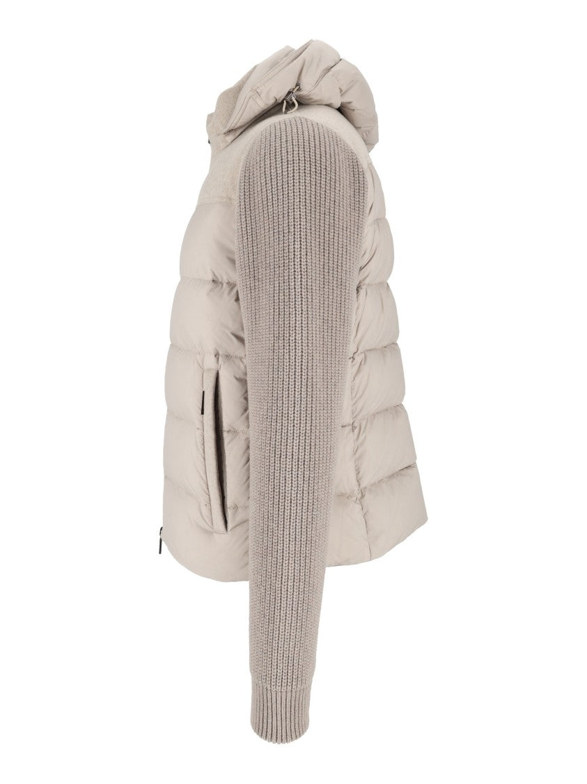 Moorer Allori-Lsm Stone Quilted Hooded Down Jacket