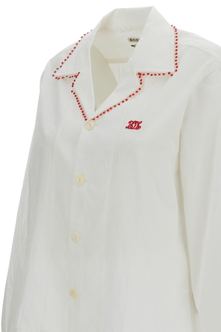 Bode New York White Redbud Long Sleeve Shirt