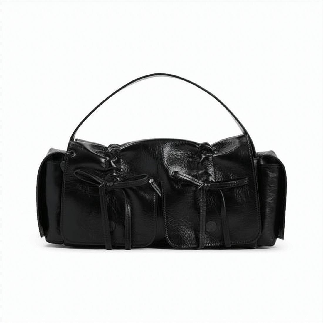 Acne Studios Sleek Calf Leather Tote Bag With Flap Pockets