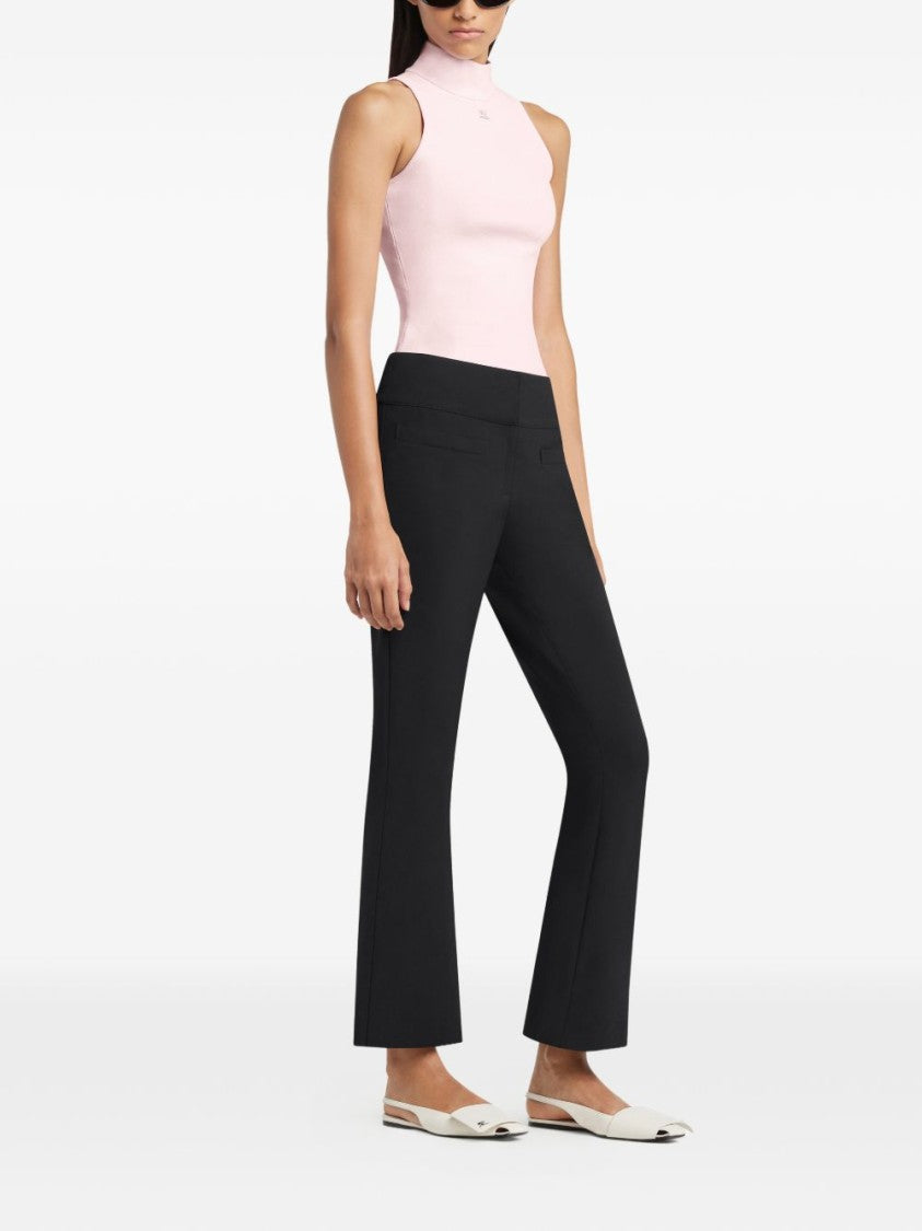 Courrèges Sleeveless Top With High Neckline And Fitted Silhouette