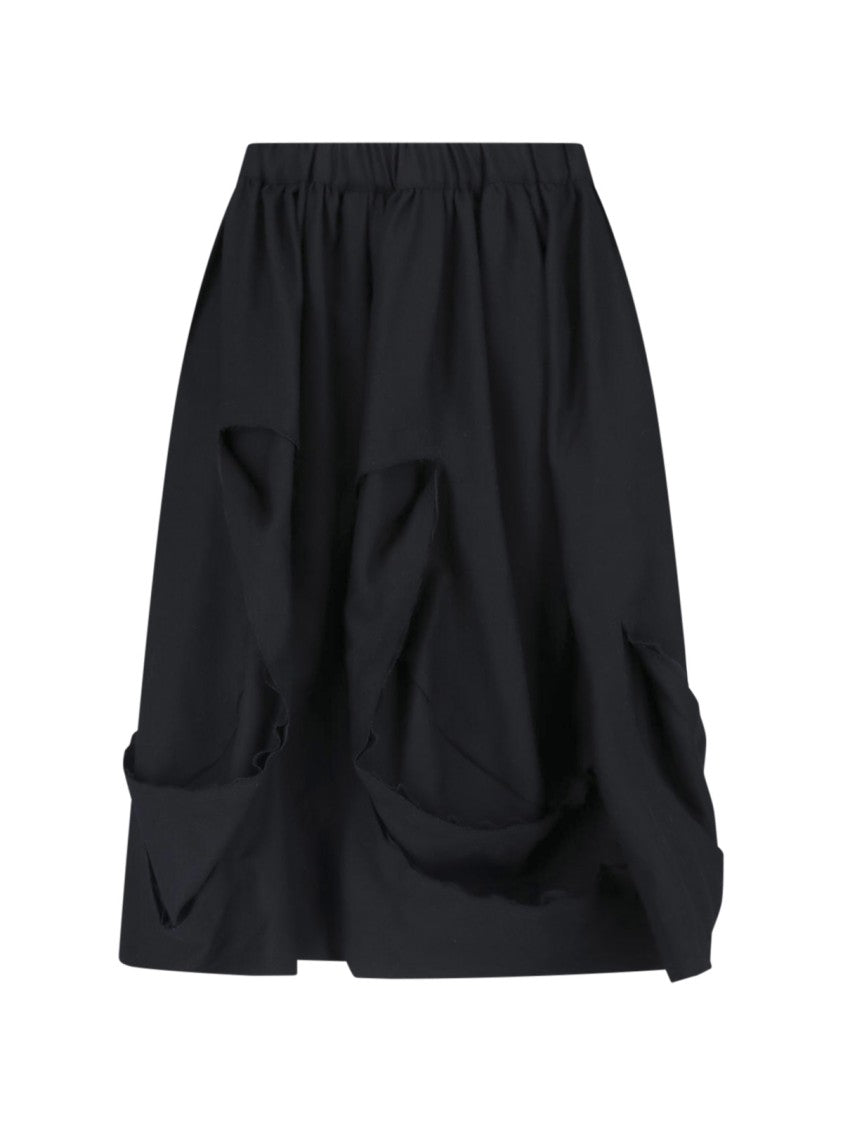 Cdgcdg Black Gathered Draped Sculptural Skirt
