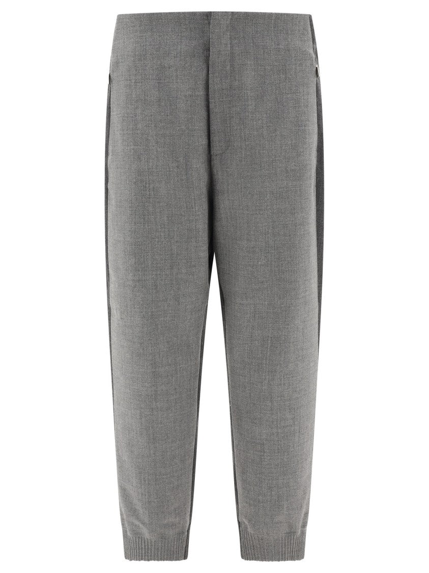 Thom Browne Textured Wool Joggers With Contrast Panels