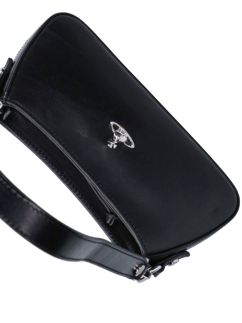 Vivienne Westwood Black Tasha Structured Leather Shoulder Bag
