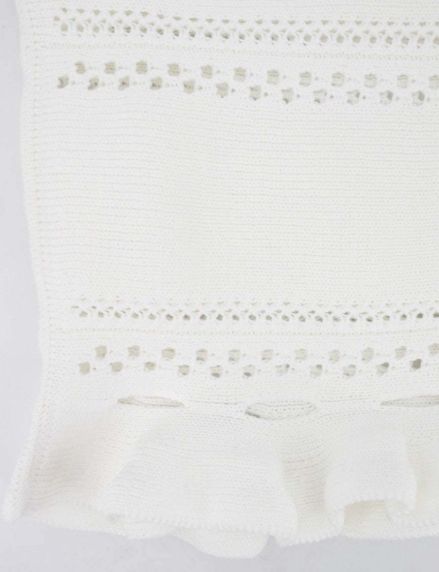 Fabiana Filippi Button-Detail Knit Sweater With Ruffled Hem
