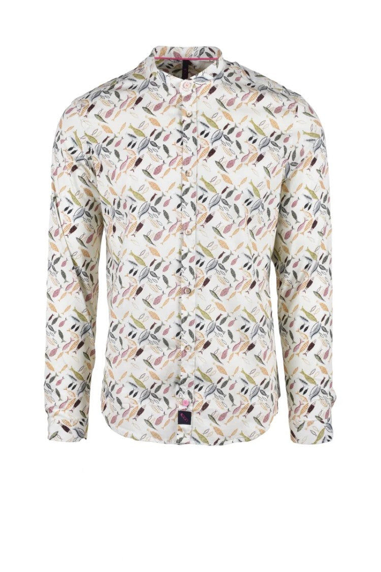 Koon Multicolor Leaf Stretch Cotton Shirt