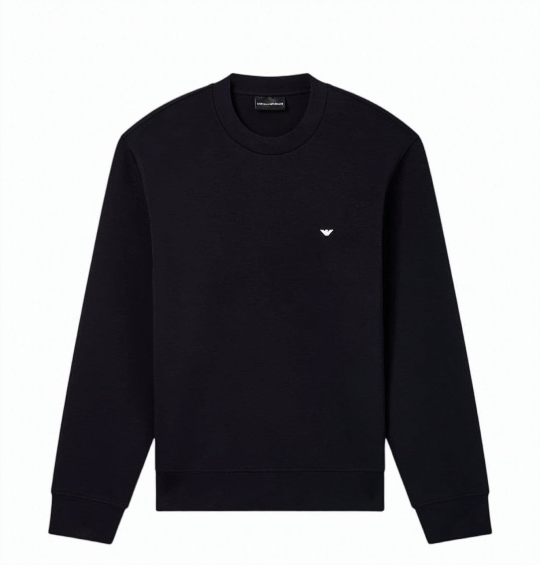 Emporio Armani Blue Double Jersey Crewneck Sweatshirt