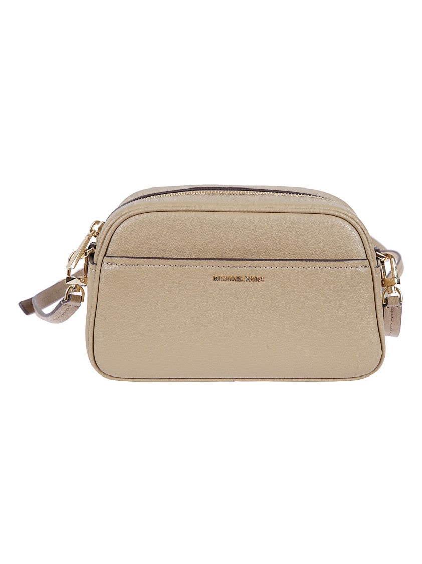 Michael Kors Husk-Hued Hammered Leather Shoulder Bag With Gold-Tone Accents