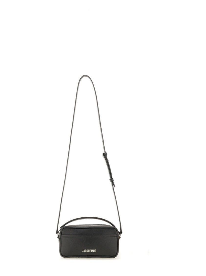 Jacquemus Dpp Black Leather Crossbody Bag