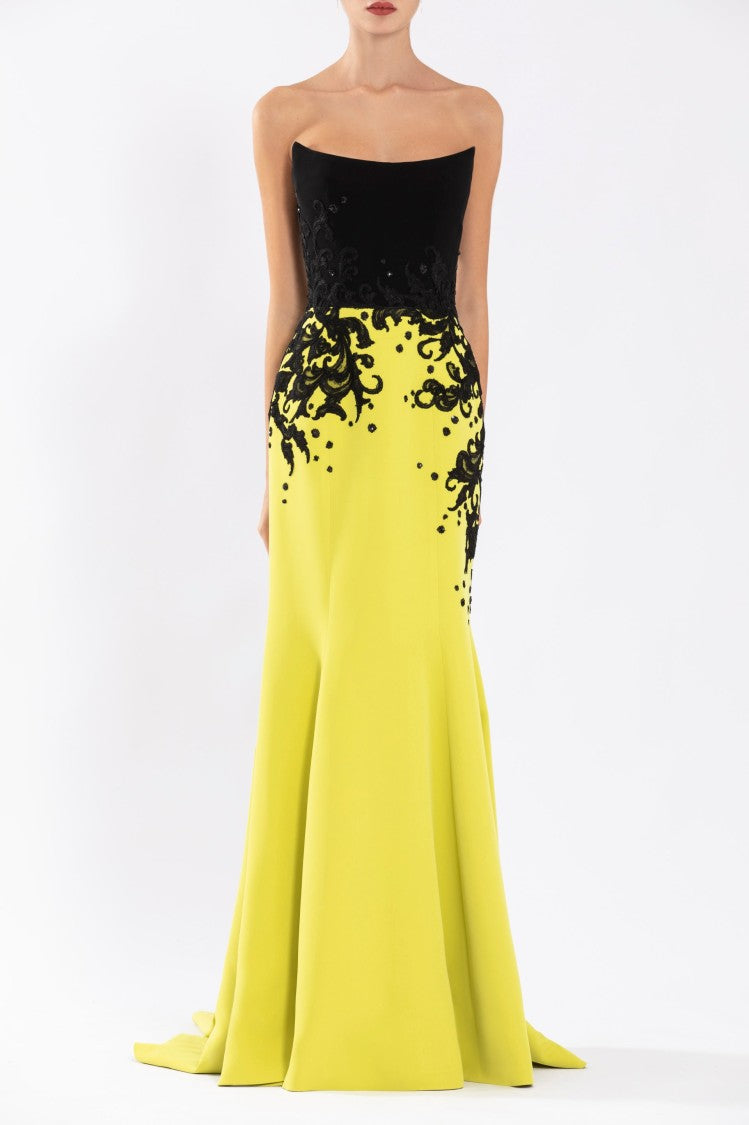 Saiid Kobeisy Crepe Mermaid Dress With Embroidery