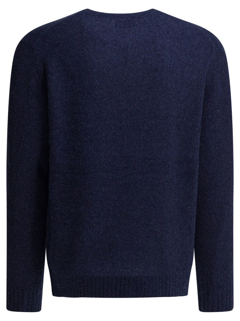 Beams Plus Deep Blue Cashmere-Silk Blend Knitwear Sweater