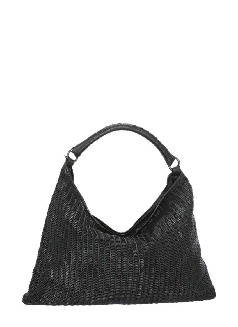 Reptile's House Textured Leather Shopper Bag With Moon Pattern
