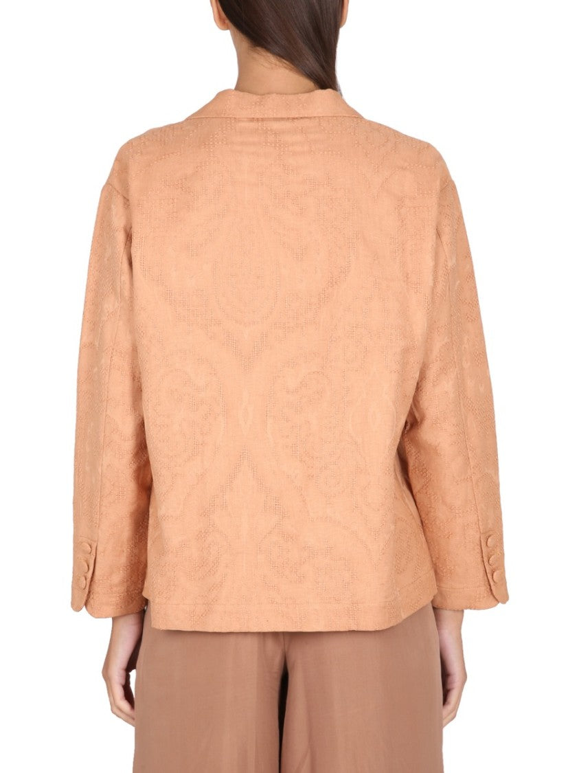 Alysi Ajoure' Jacket With Notched Lapels And Button Closure