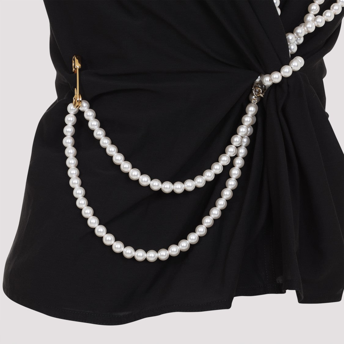 Moschino Black Cotton And Silk Top