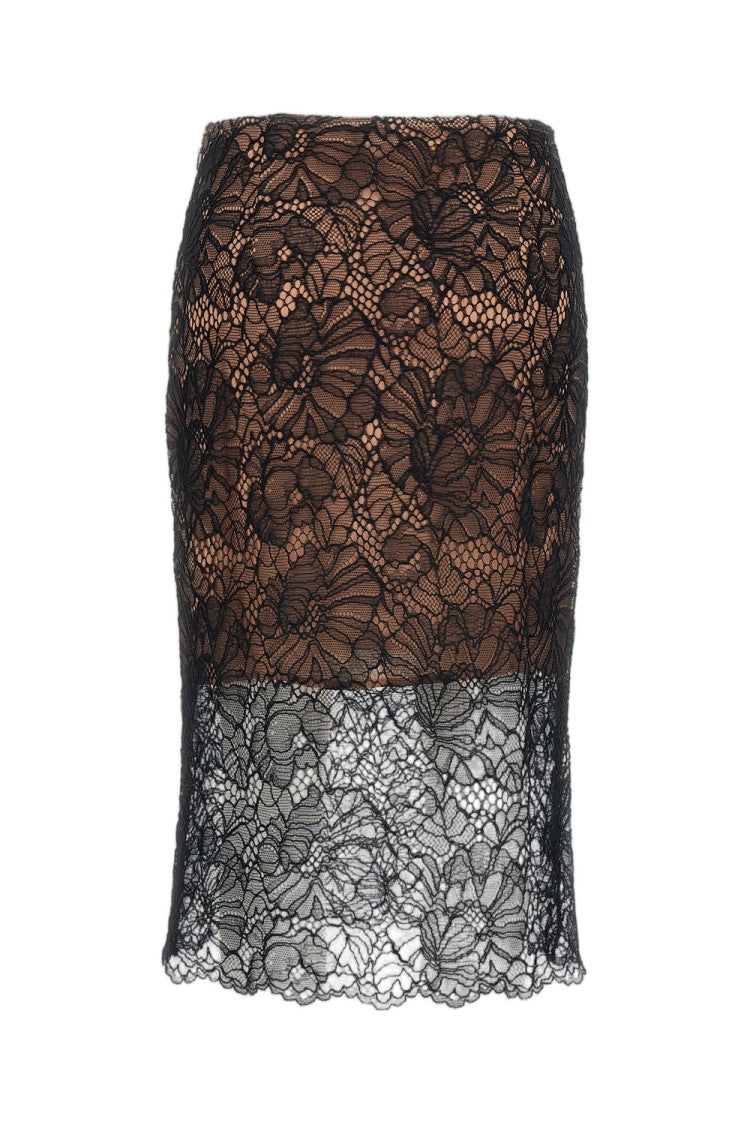 Rotate Lace Midi Pencil Skirt