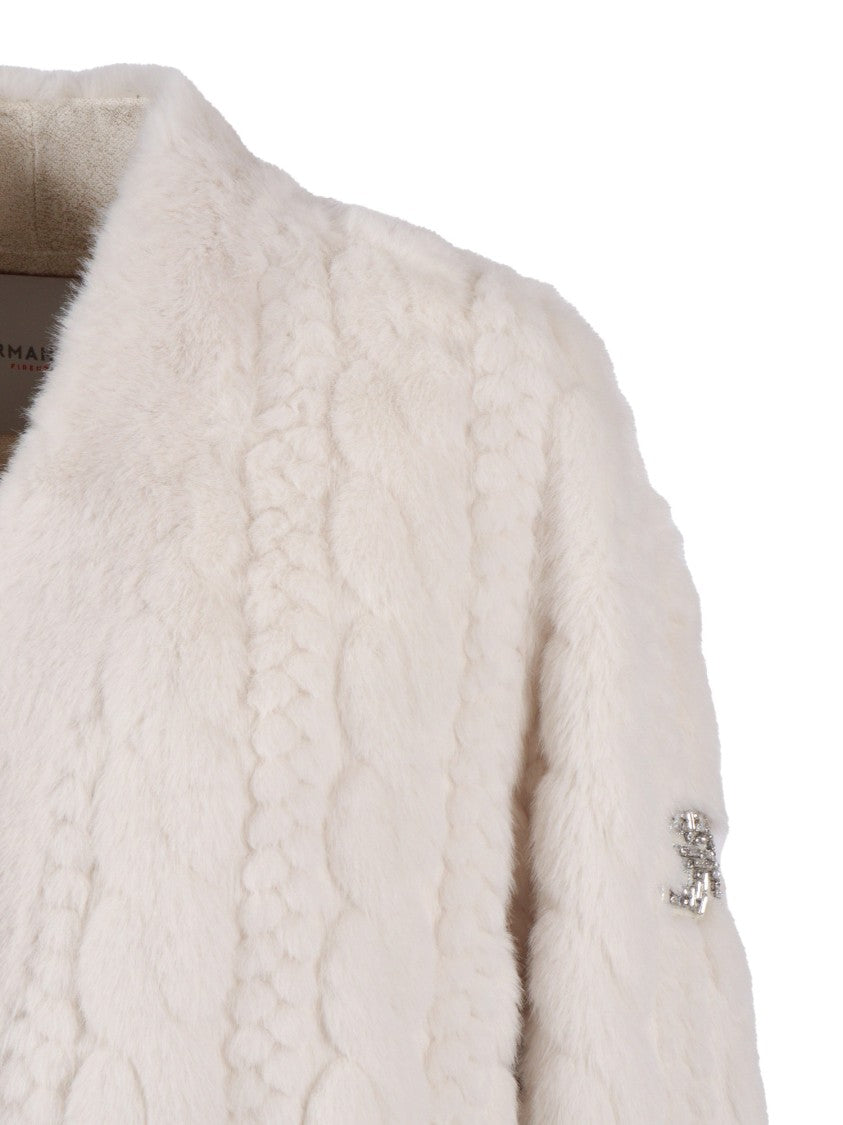 Ermanno Scervino Minimalist Long Coat With Classic Collar And Straight Silhouette