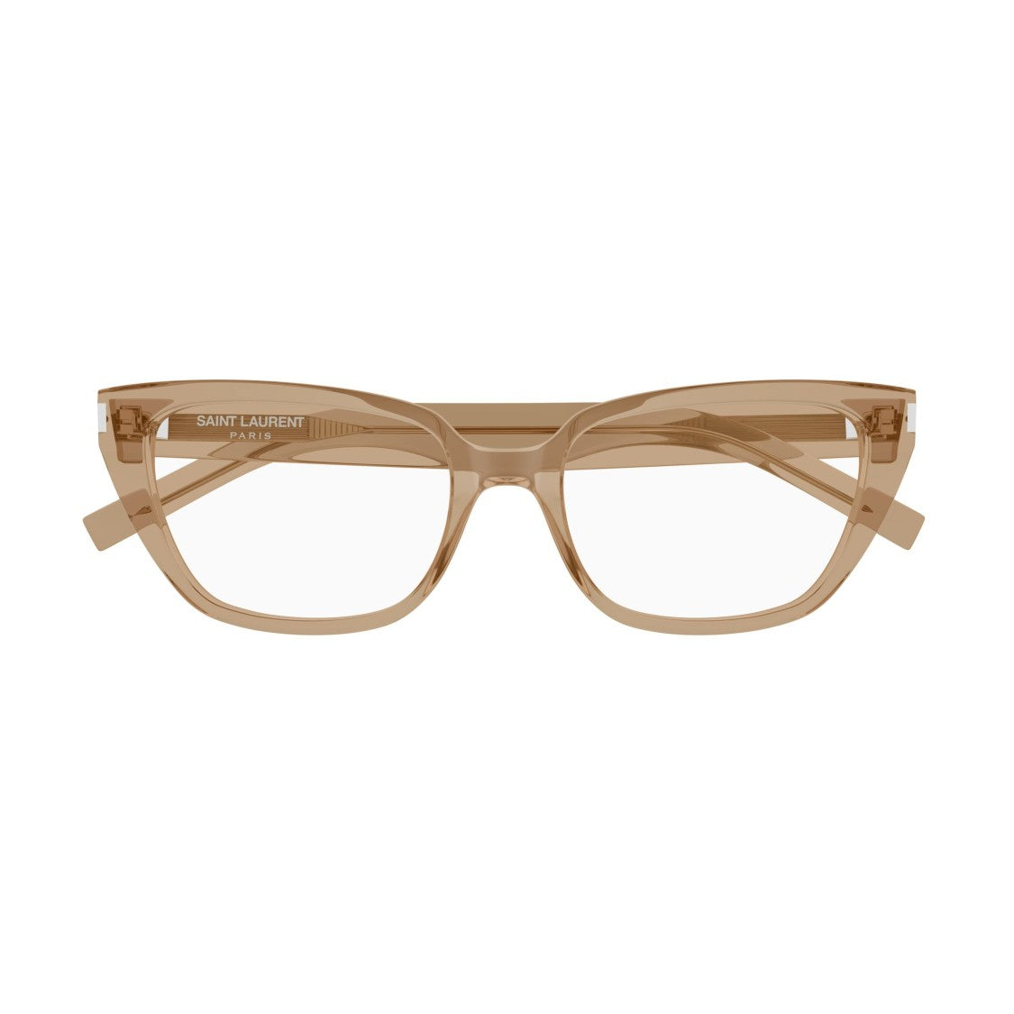 Saint Laurent Translucent Brown Acetate Sunglasses With Angular Design