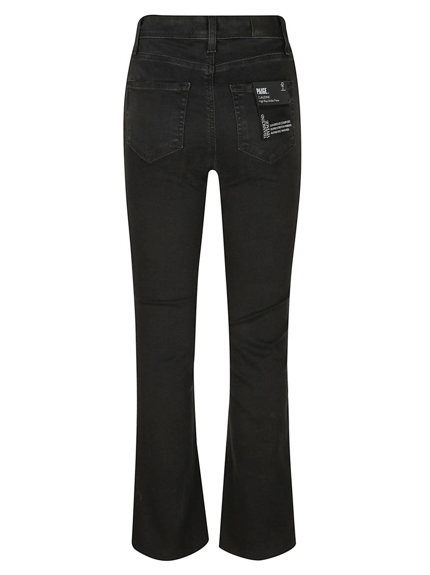 Paige Cropped Flare Jeans With Raw Hem Detail