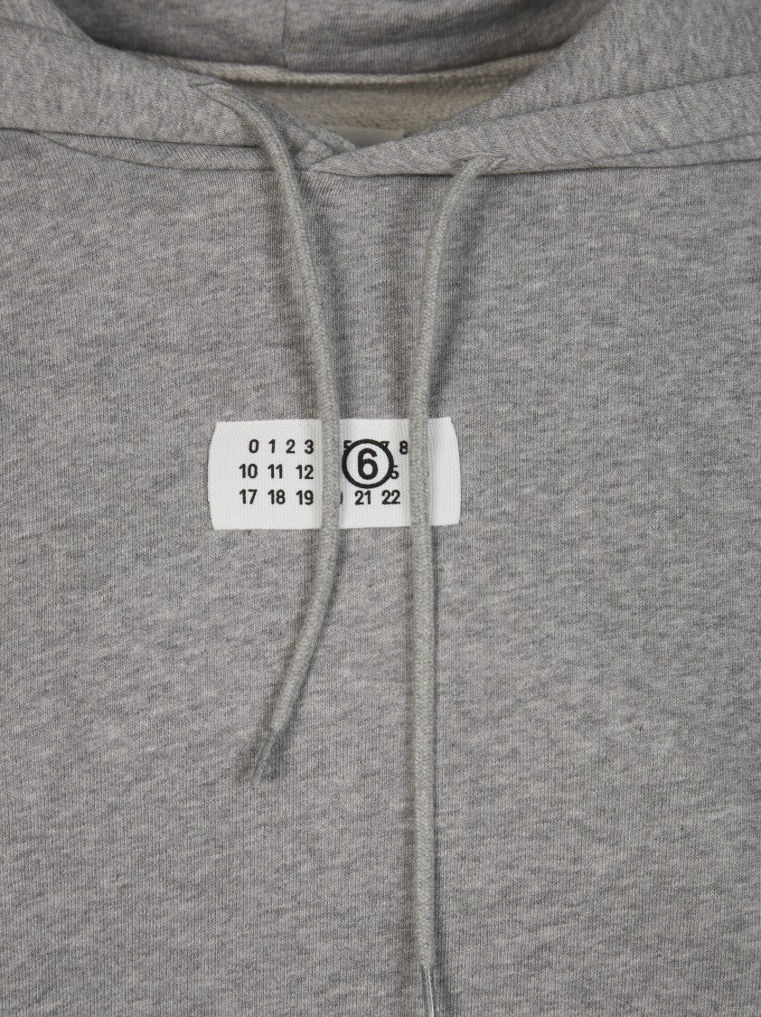 Mm6 By Maison Margiela Cropped Relaxed Raw Hem Hoodie