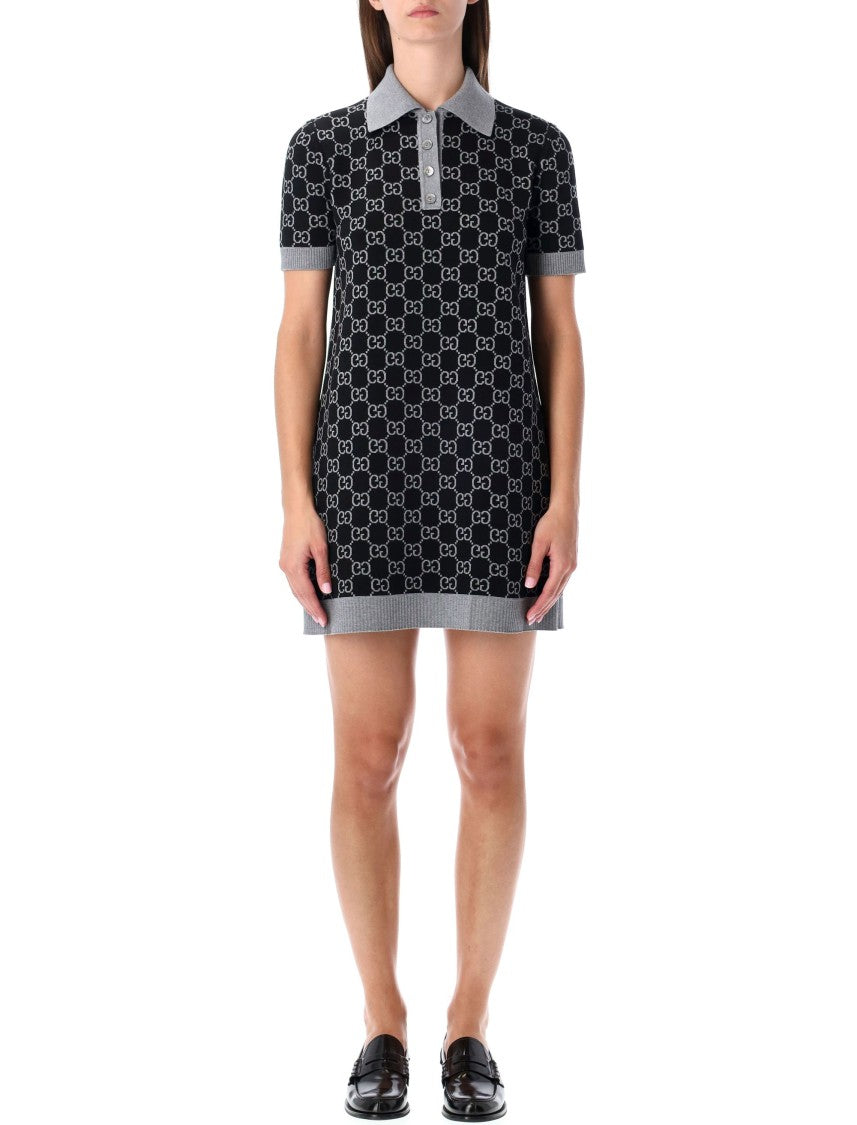 Gucci Gg Monogram Polo Reversible Mini Dress