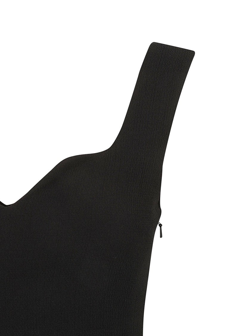 Moschino Asymmetrical Hemline Black Dress