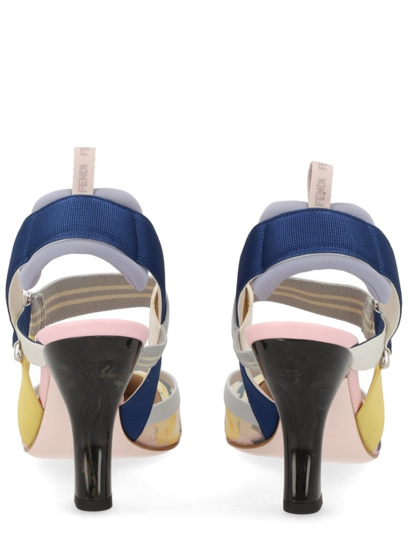 Fendi Colibrì Floral Mesh Overlay Slingback Pumps