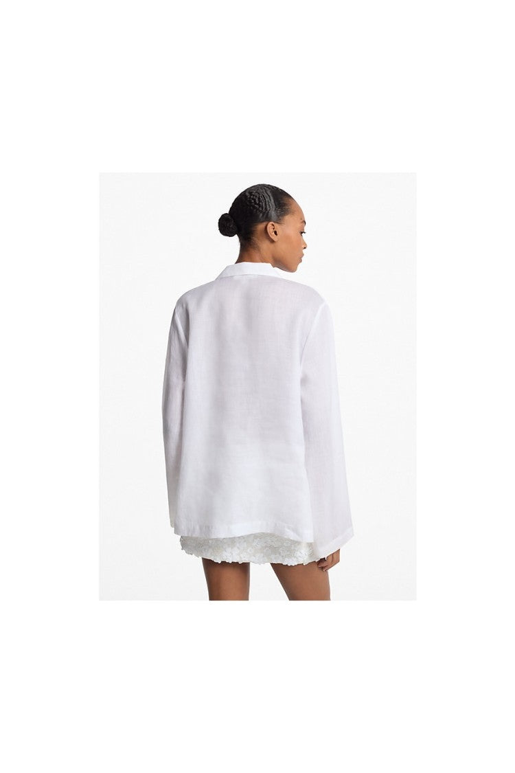 Michael Kors Relaxed Fit V-Neck Shirt With Drawstring Detail