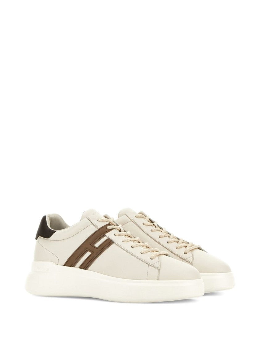 Hogan Low-Top Beige Leather Sneakers