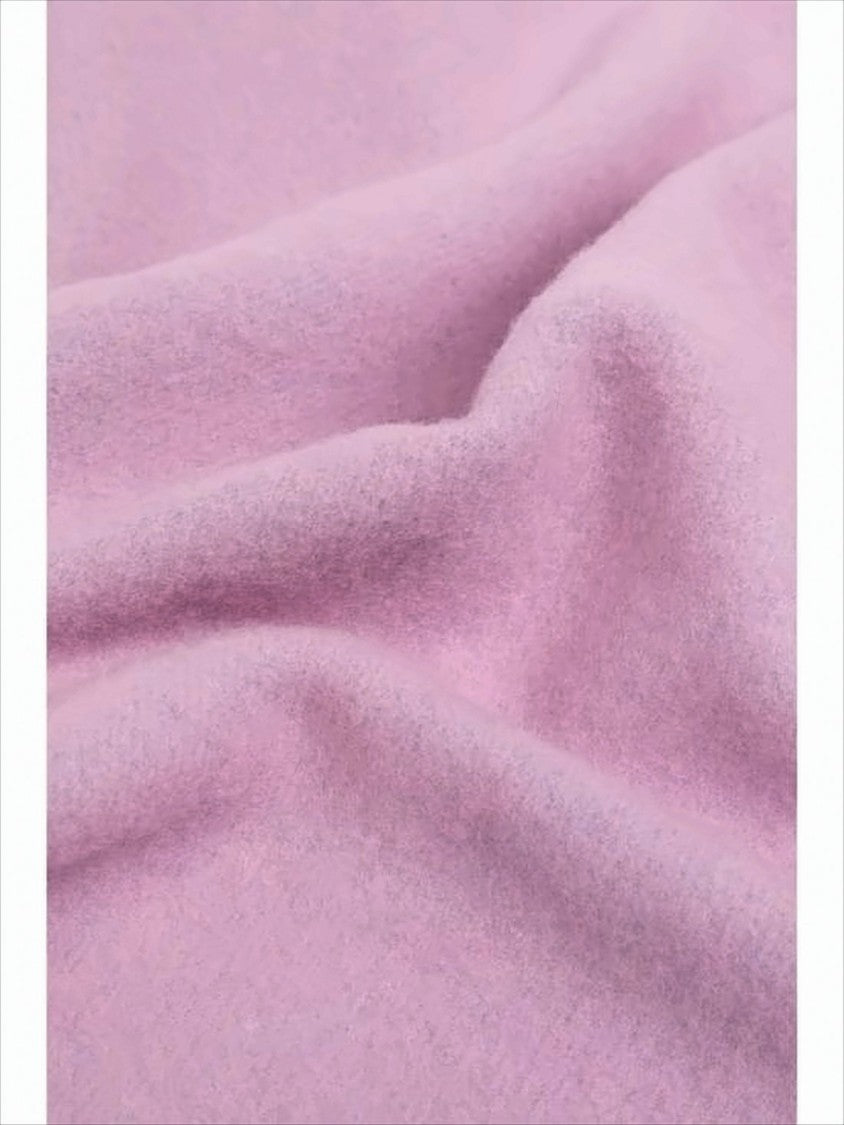 Ganni Pastel Pink Scarf With Light Blue Fringed Edges