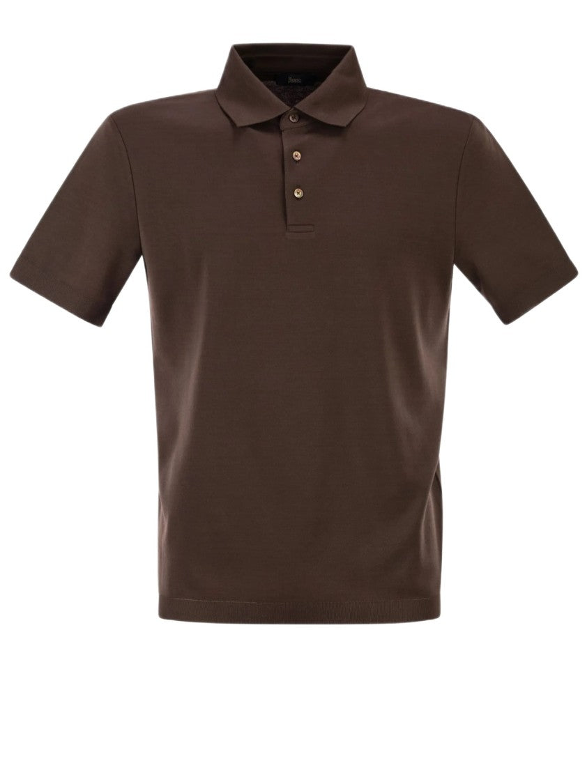 Herno Double-Layered Cotton Piqué Polo Shirt With Ribbed Detailing