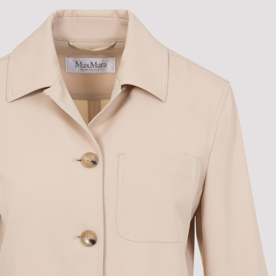 Max Mara Albino Beige Virgin Wool Pulvino Taschino Jacket